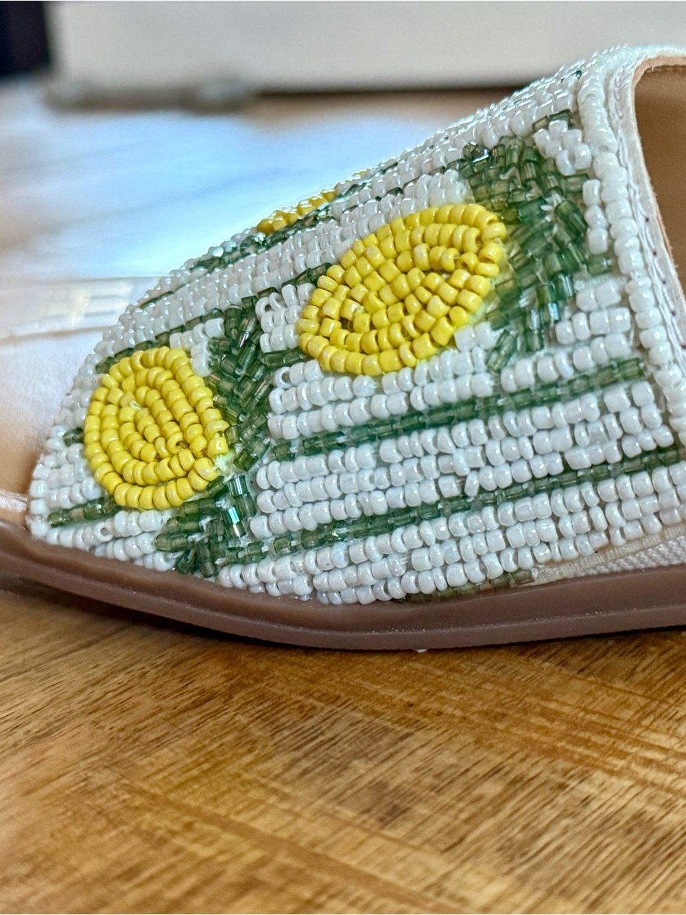 Haute Hippie Style Lemon Beaded Slides NWT | Viral Euro Summer Sandals Size 8 - Picture 8 of 12